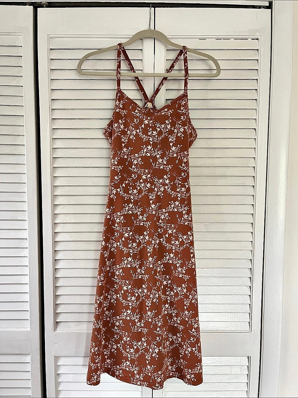Pact Floral Midi Dress in Orange & White Size Large
